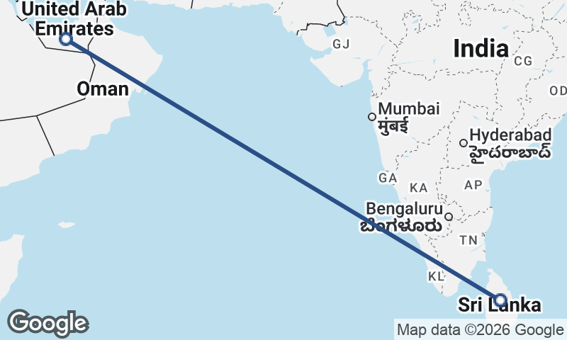 United Arab Emirates to Sri Lanka