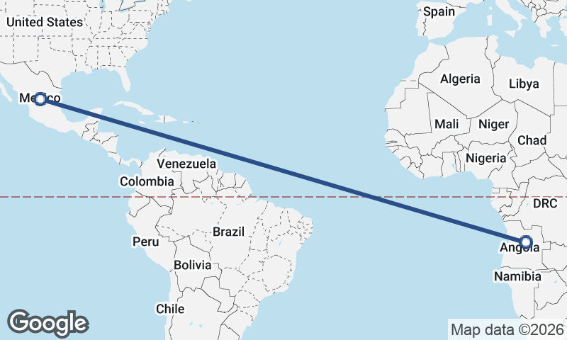 Mexico to Angola