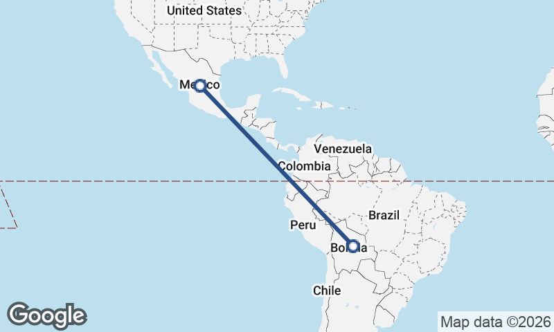 Mexico to Bolivia