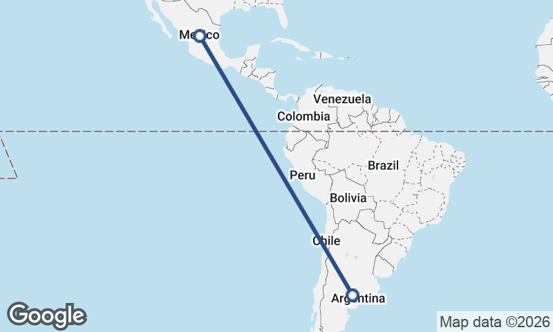 Mexico to Argentina