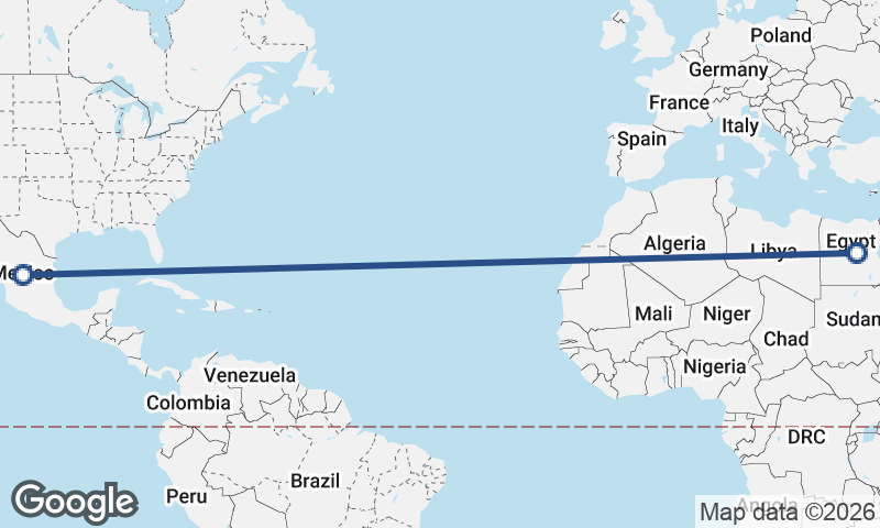 Mexico to Egypt