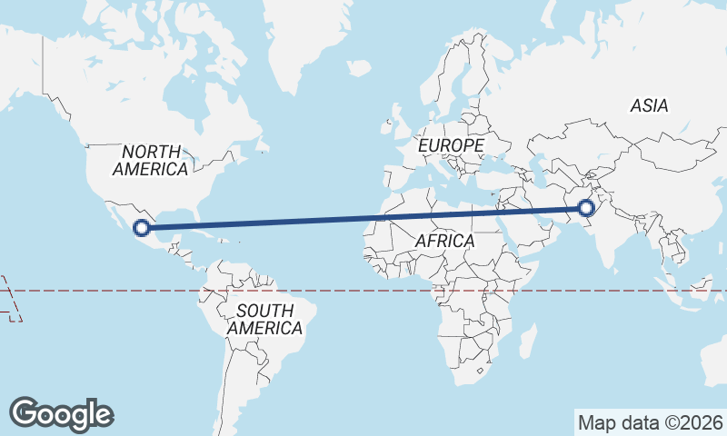 Mexico to Pakistan