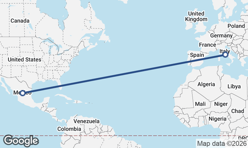 Mexico to Italy