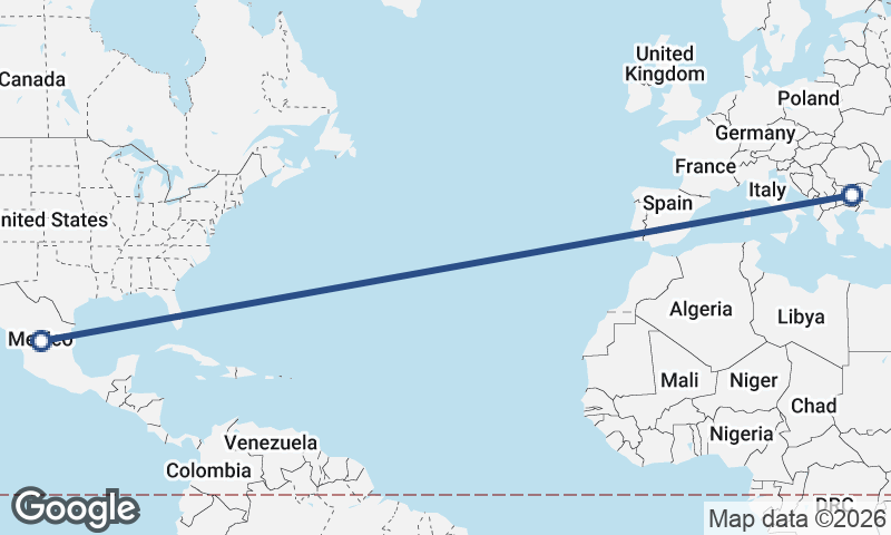 Mexico to Bulgaria