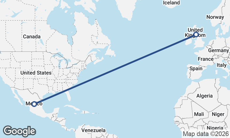 Mexico to United Kingdom
