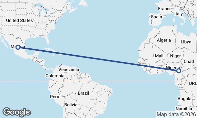 Mexico to Cameroon