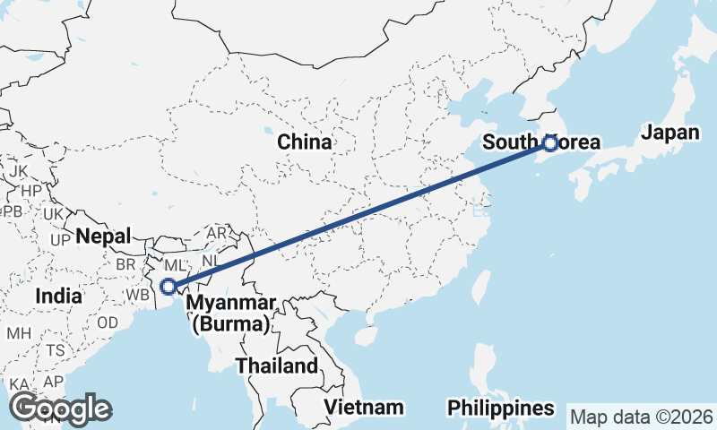 Bangladesh to South Korea