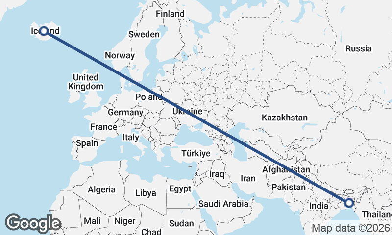 Bangladesh to Iceland