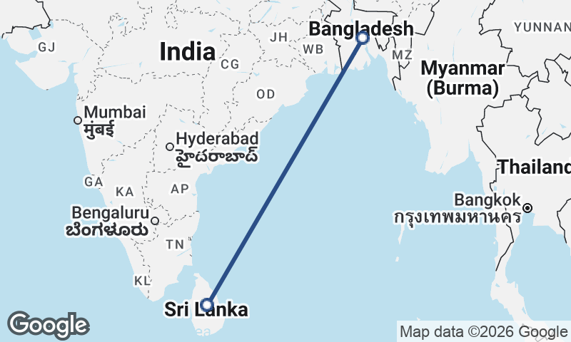 Bangladesh to Sri Lanka