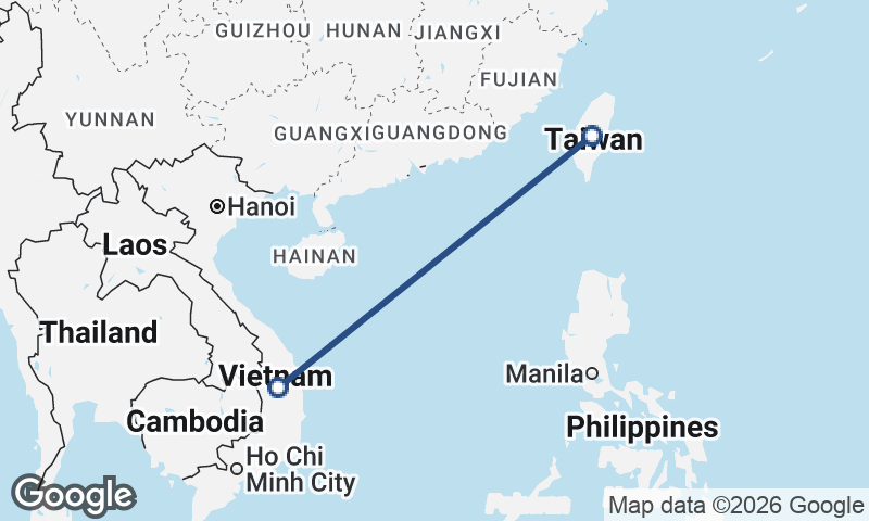 Taiwan to Vietnam