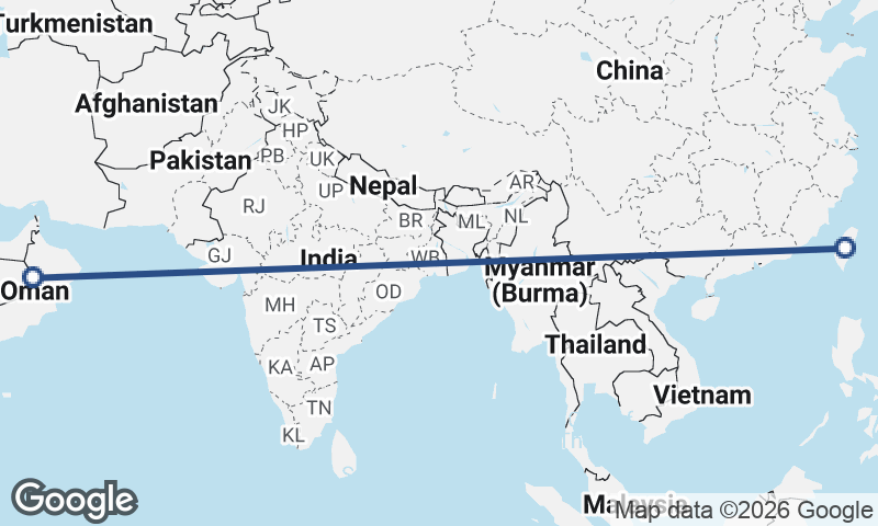Taiwan to Oman