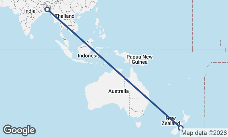 Dhaka to Christchurch