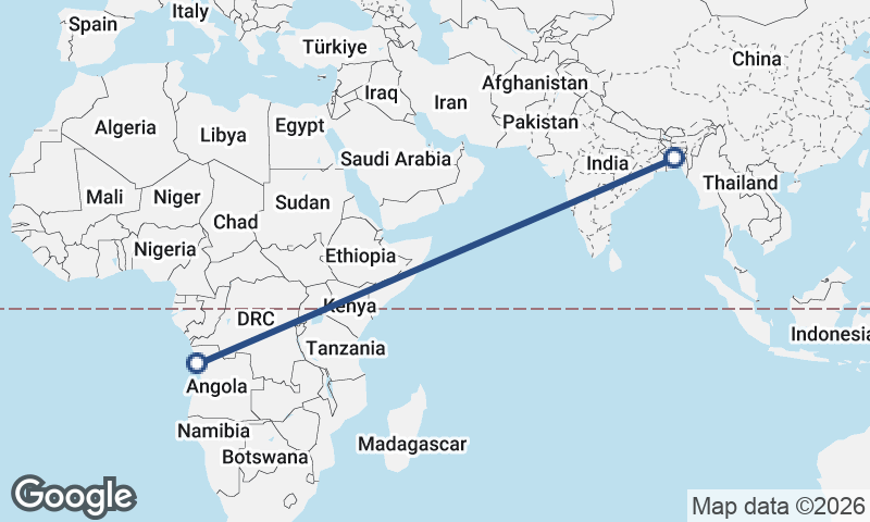Dhaka to Luanda
