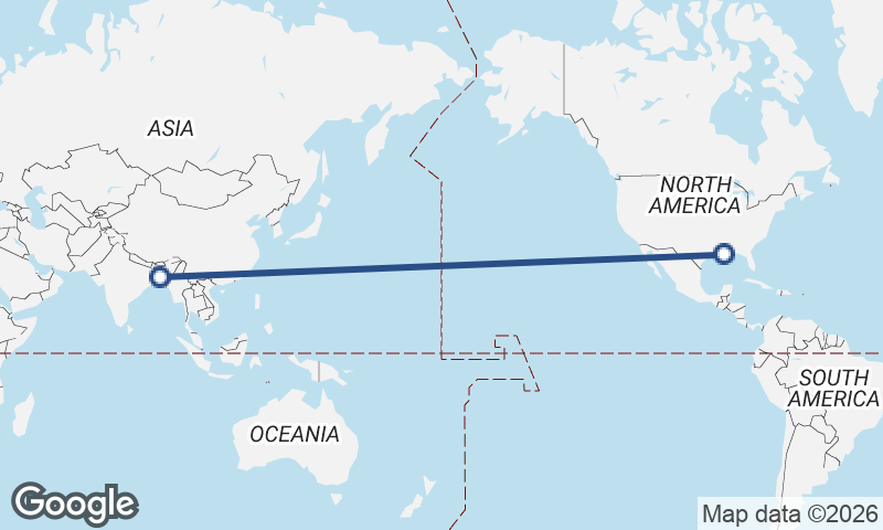 Dhaka to New Orleans