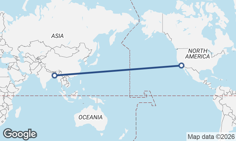 Dhaka to Los Angeles