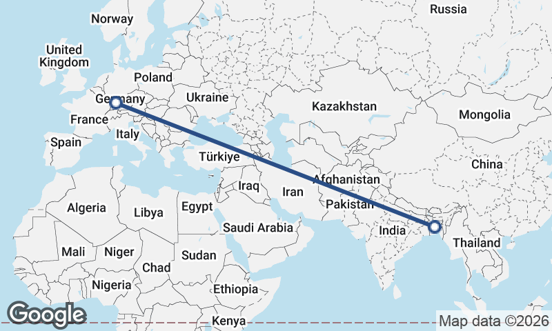 Dhaka to Stuttgart