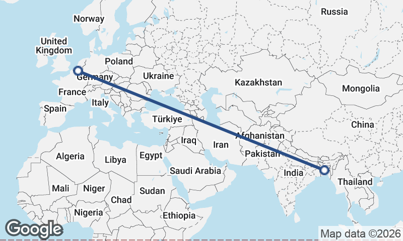 Dhaka to Brussels