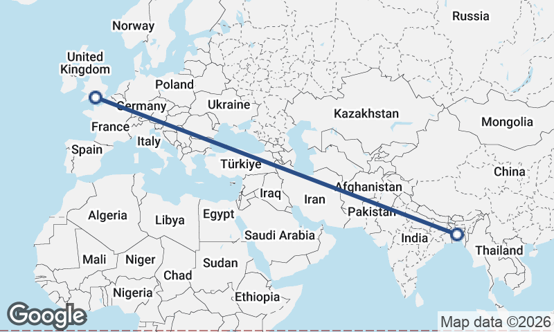 Dhaka to Southampton