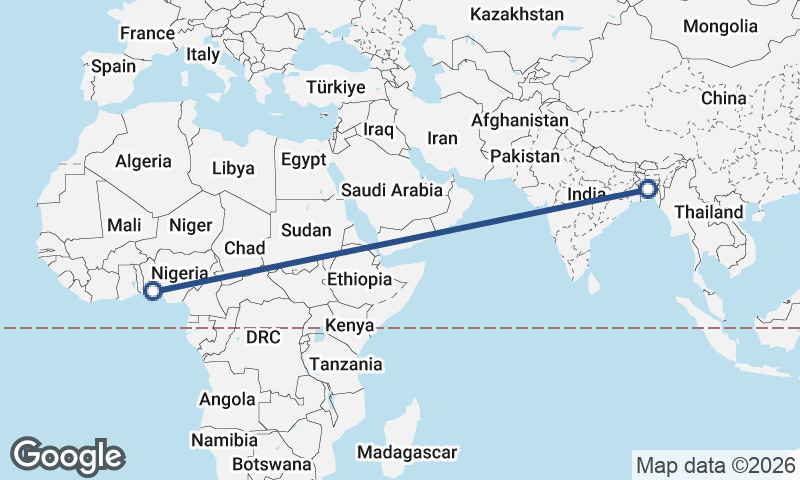 Dhaka to Lagos