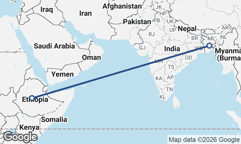 Dhaka to Addis Ababa