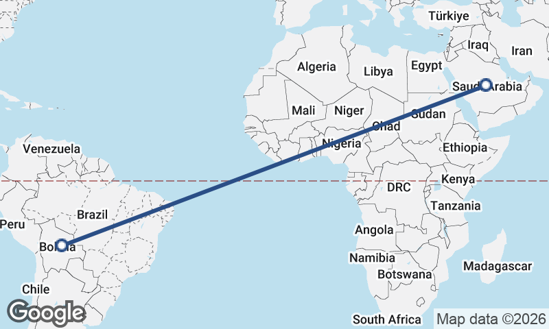 Saudi Arabia to Bolivia