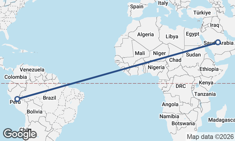 Saudi Arabia to Peru