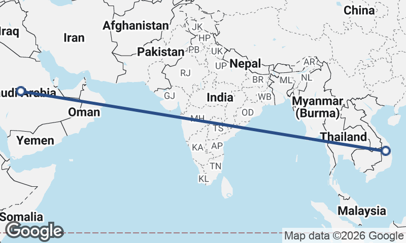 Saudi Arabia to Vietnam