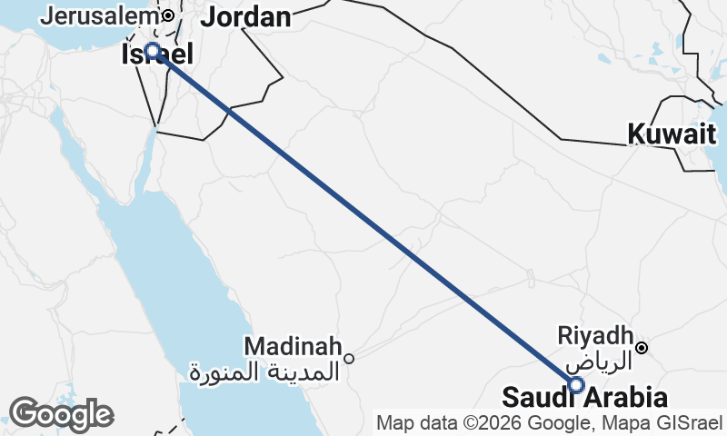 Saudi Arabia to Israel