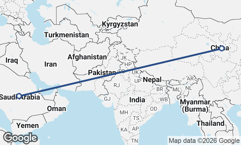 Saudi Arabia to China