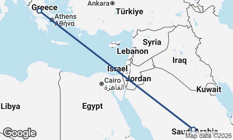 Saudi Arabia to Greece
