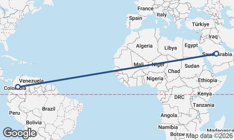 Saudi Arabia to Colombia