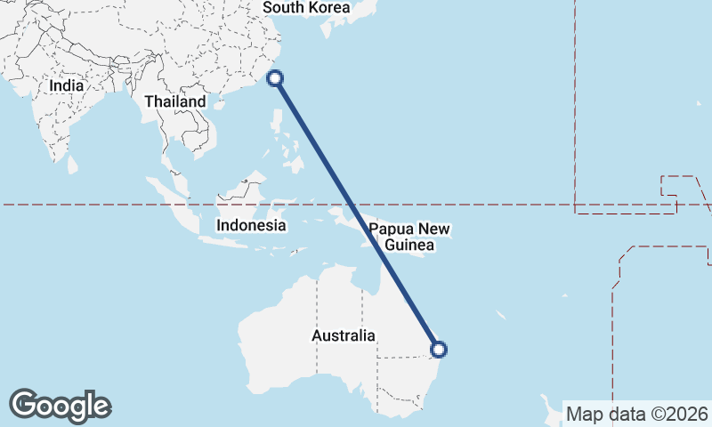 Taichung to Brisbane