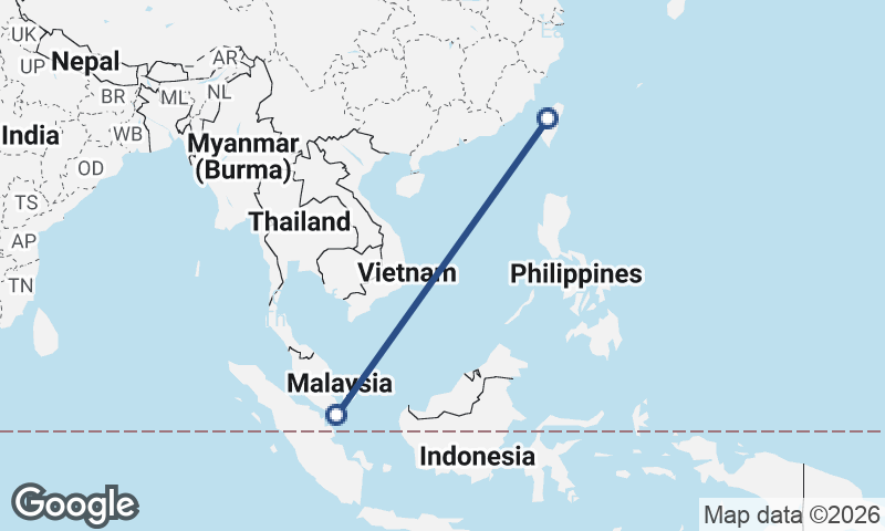 Taichung to Singapore