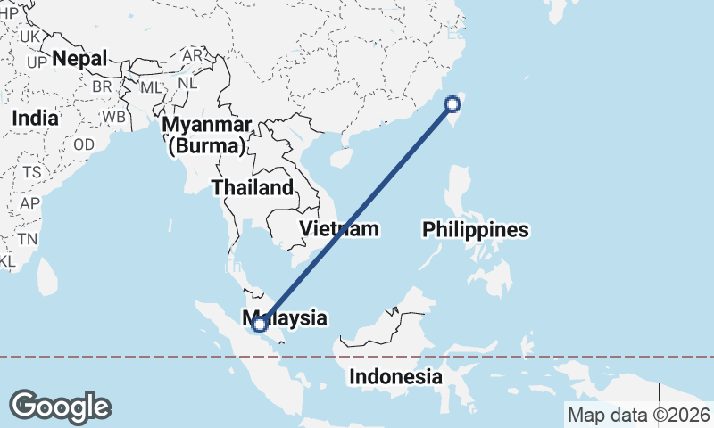 Taichung to Kuala Lumpur