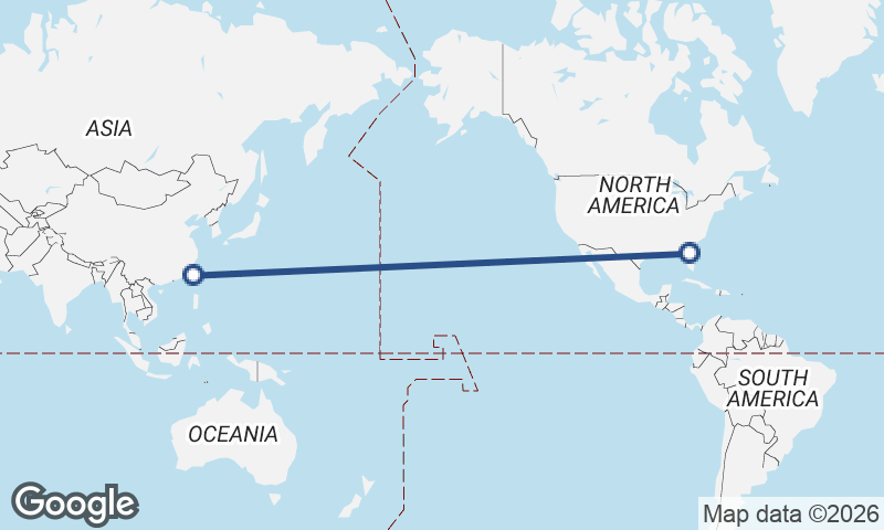Taichung to Jacksonville