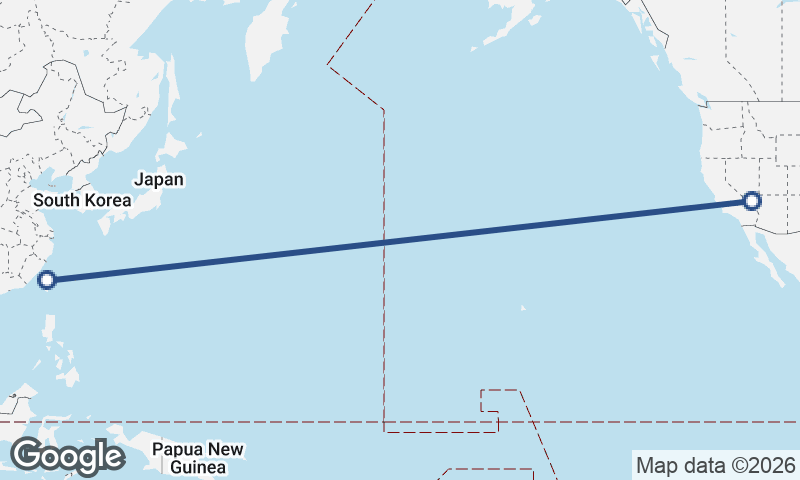 Taichung to Las Vegas