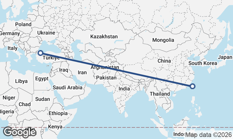 Taichung to Istanbul
