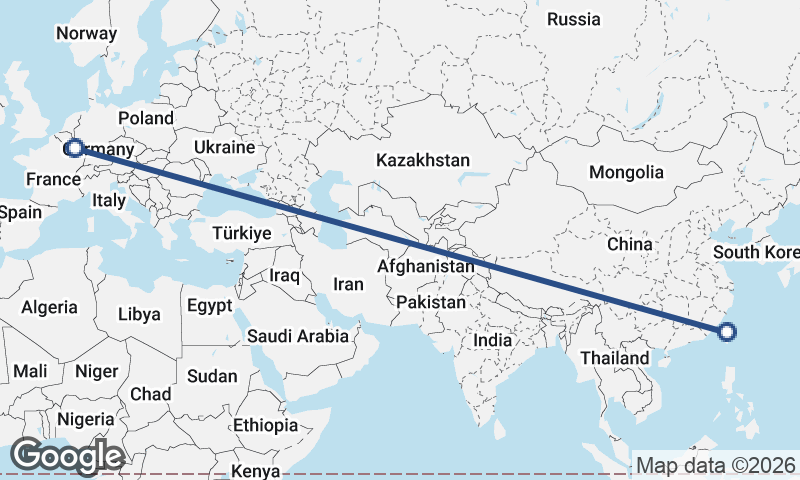 Taichung to Luxembourg City