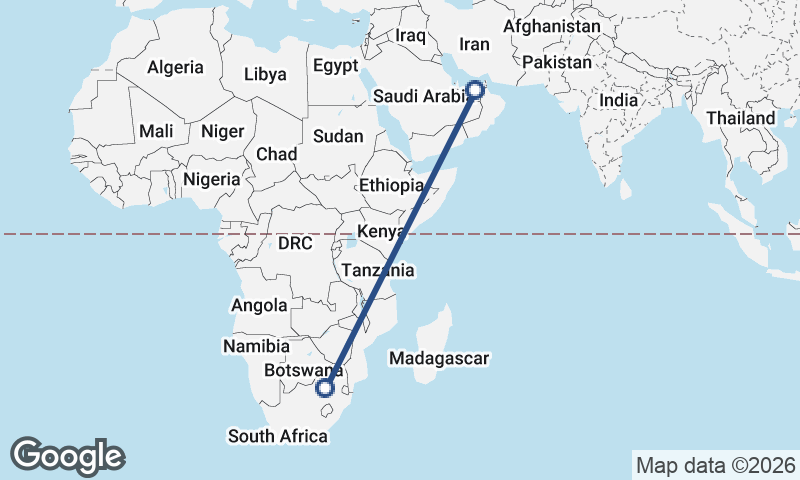 Abu Dhabi to Johannesburg