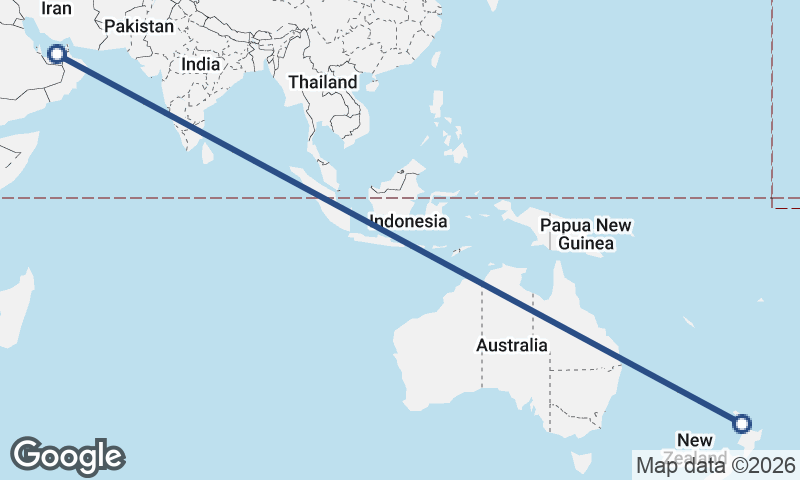 Abu Dhabi to Auckland