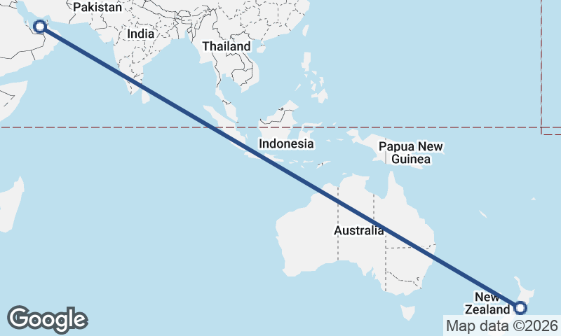 Abu Dhabi to Wellington