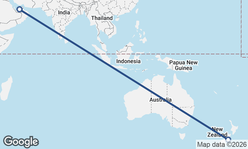 Abu Dhabi to Christchurch