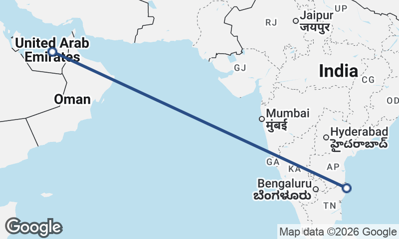 Abu Dhabi to Chennai