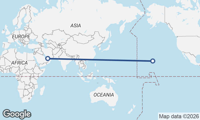 Abu Dhabi to Honolulu