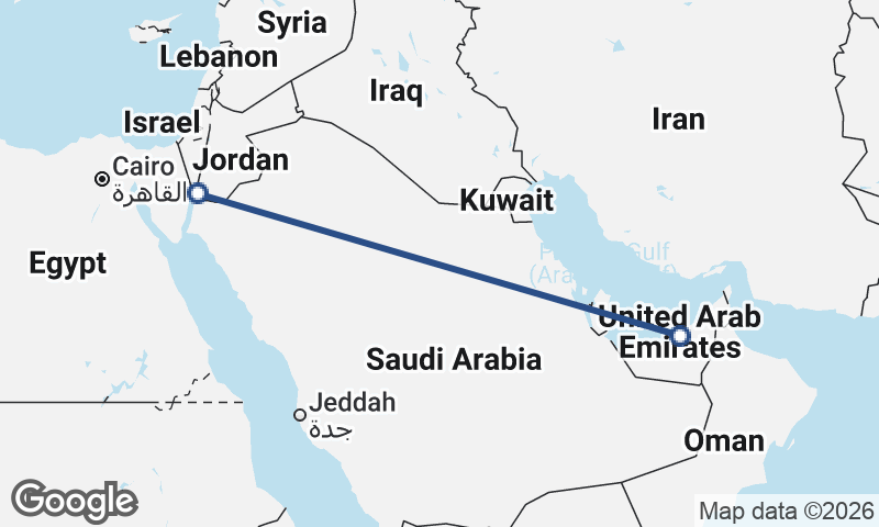 Abu Dhabi to Al ‘Aqabah