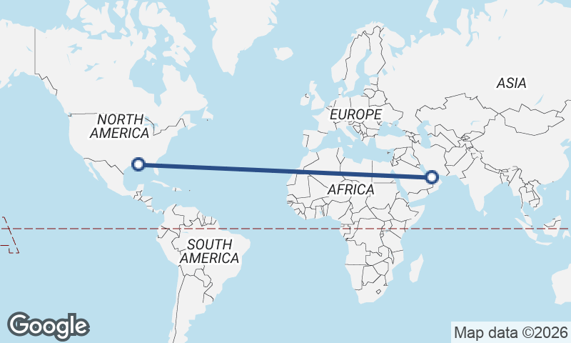 Abu Dhabi to New Orleans