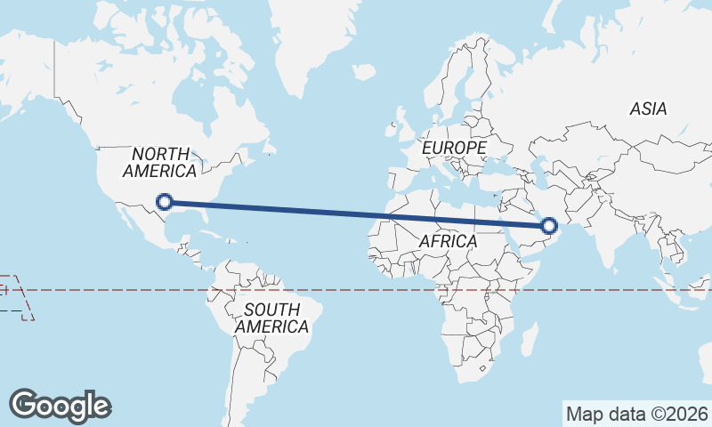 Abu Dhabi to Fort Worth