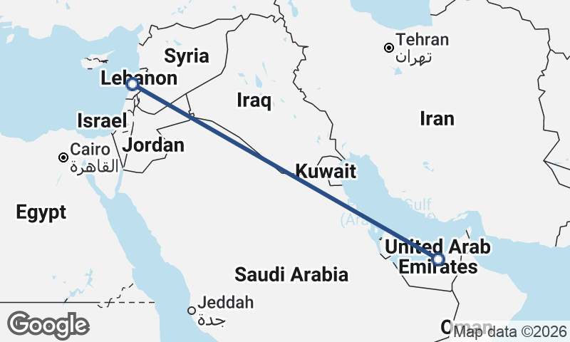 Abu Dhabi to Beirut