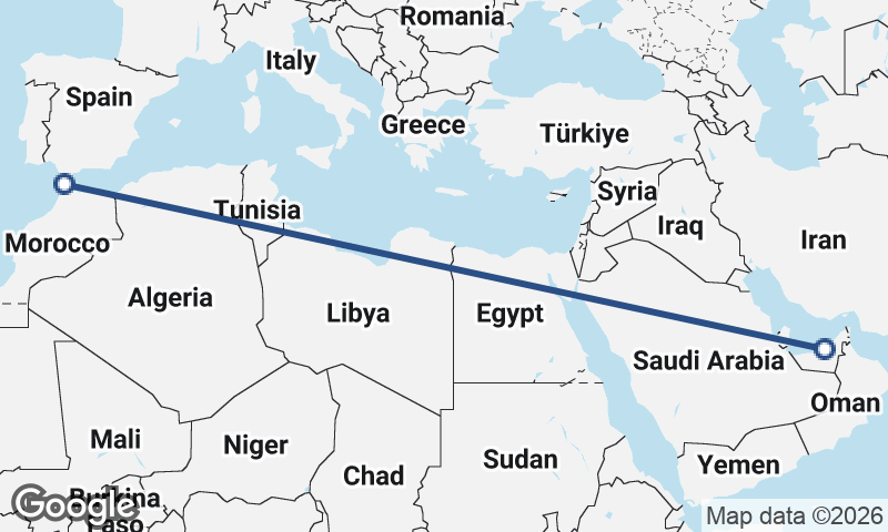Abu Dhabi to Tangier