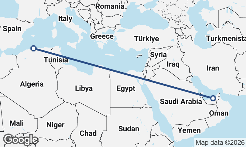 Abu Dhabi to Algiers